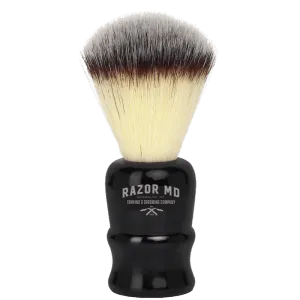 RAZOR MD Black Handle Travel Shave Brush (Synthetic Hair)