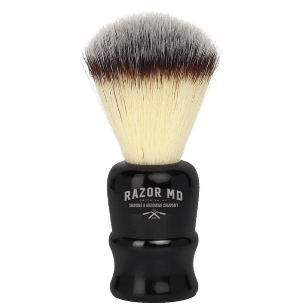 RAZOR MD Black Handle Travel Shave Brush (Synthetic Hair)