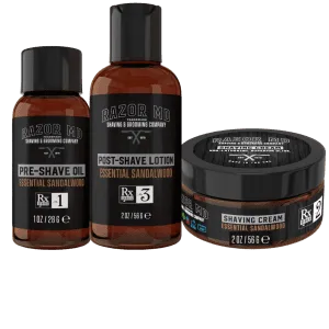 Shaving Bundle and Gift Set - Sandalwood - Travel Size